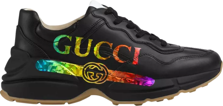 Кроссовки Gucci Wmns Rhyton Iridescent Logo, черный