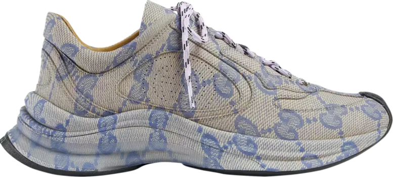 Кроссовки Gucci Wmns Run Sneaker Beige Blue Monogram, бежевый