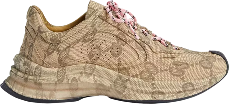 Кроссовки Gucci Wmns Run Sneaker Beige Ebony Monogram, бежевый