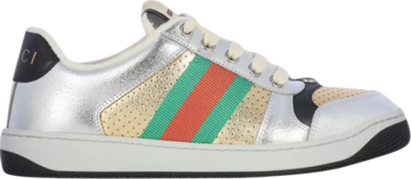 Кроссовки Gucci Wmns Screener Silver Gold, серебряный