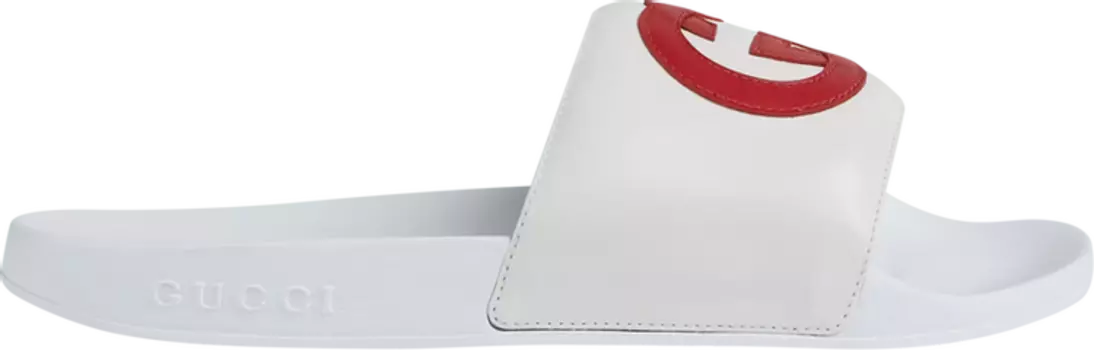 Сандалии Gucci Wmns Slide Interlocking G - White Red, белый