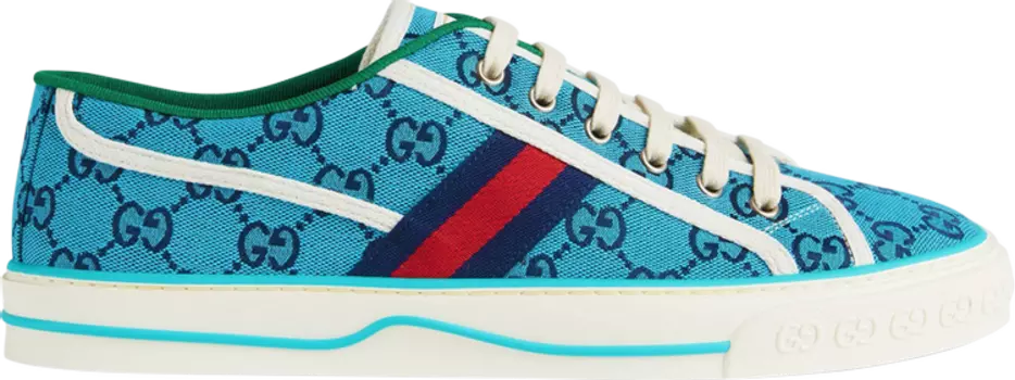 Кроссовки Gucci Wmns Tennis 1977 Light Blue Monogram, синий