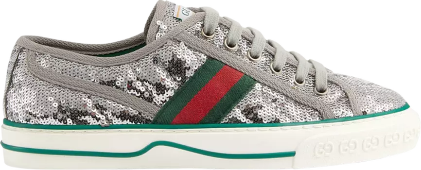 Кроссовки Gucci Wmns Tennis 1977 Sequin - Silver, серебряный