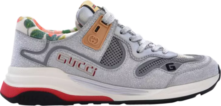 Кроссовки Gucci Wmns Ultrapace Silver Red, серебряный