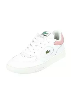 Кроссовки из кожи/текстиля LACOSTE, цвет Wei_/pink