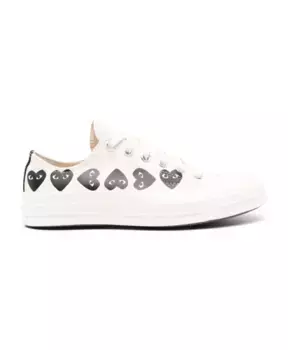 Кроссовки из парусины с принтом в виде сердечек Comme Des Garons Play, белый