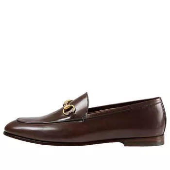 Кроссовки jordaan loafer 'dark brown leather' Gucci, коричневый