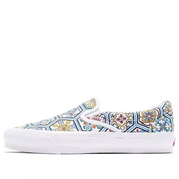 Кроссовки kith x classic slip-on 'blue moroccan pattern' Vans, белый