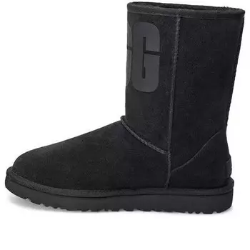 Кроссовки классические короткие резиновые с логотипом зимние сапоги Ugg, черный