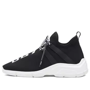 Кроссовки knit logo sneakers 'black' Prada, черный