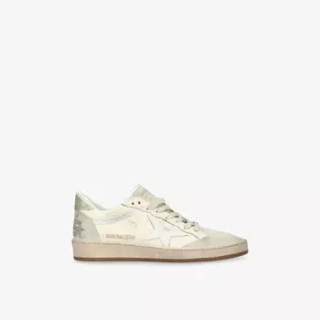 Кроссовки кожаные Golden Goose Ball-Star с низким верхом, кремовый / серый