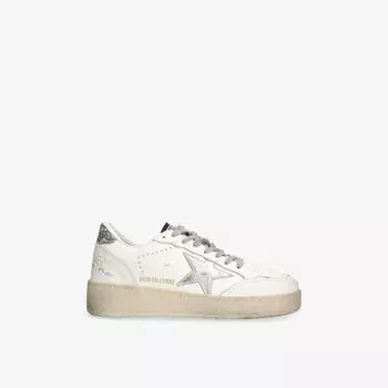 Кроссовки кожаные Golden Goose Ballstar 2, белый / серебряный