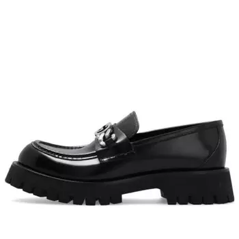 Кроссовки leather loafers 'black' Gucci, черный