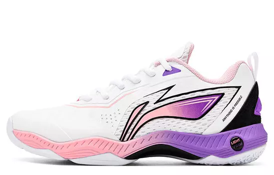 Кроссовки LINING Badminton Shoes Unisex Low-top Black/pink/purple, белый
