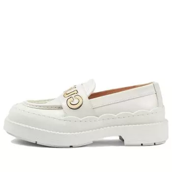 Кроссовки loafer 'white and metallic leather' Gucci, белый