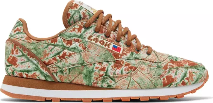 Кроссовки lqqk studios x classic leather 'leaf camo' Reebok, коричневый