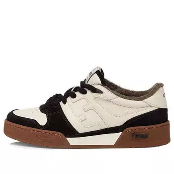 Кроссовки match low top suede 'black beige' Fendi, черный
