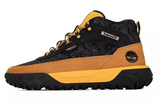Кроссовки мужские высокие черные/коричневые/желтые Timberland