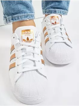 Кроссовки на шнуровке adidas, цвет cloud white/copper metallic/core black
