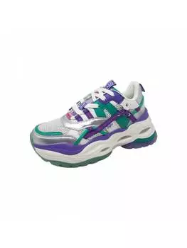 Кроссовки на шнуровке Buffalo Sneaker Triplet Hollow, серебряный
