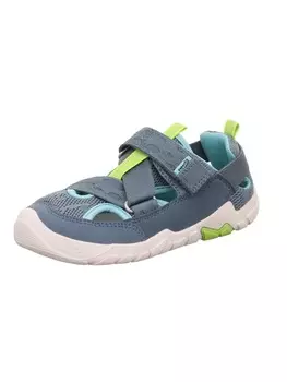 Кроссовки на шнуровке superfit, цвет blau/hellgrn