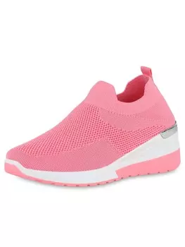 Кроссовки на шнуровке VAN HILL, цвет neon pink
