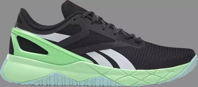 Кроссовки nanoflex tr 'black neon mint' Reebok, черный