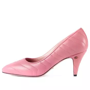 Кроссовки nappa matelasse marmont mid heel pumps 'wild rose' Gucci, розовый