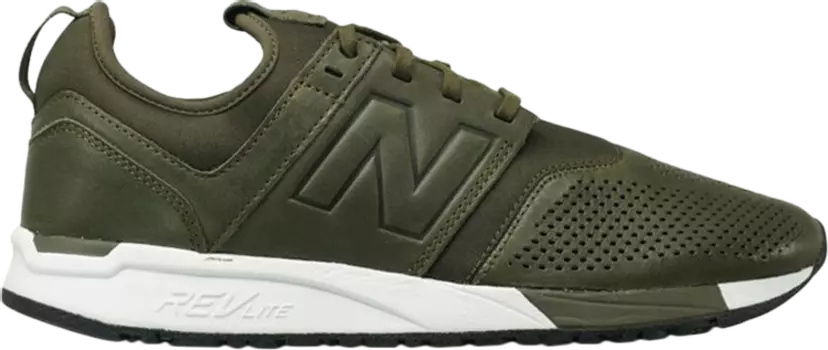 Кроссовки New Balance 247 Leather 'Olive', зеленый