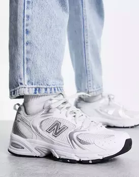 Кроссовки New Balance 530 женские спортивные, белый/серебряный