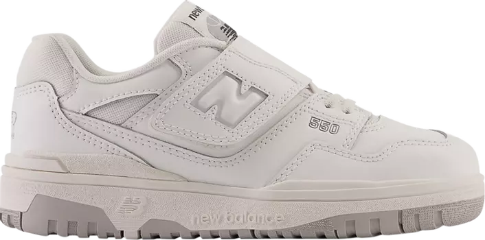 Кроссовки New Balance 550 Bungee Lace Strap Little Kid 'White Grey', белый