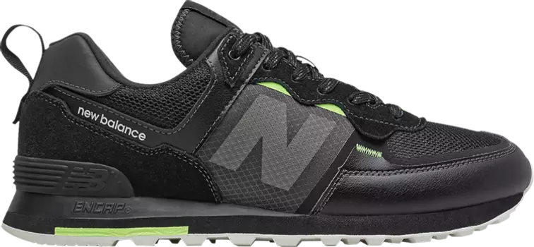 Кроссовки New Balance 574 'Black Bleached Lime Glow', черный