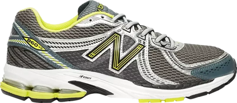 Кроссовки New Balance 860v2 'Grey Yellow', серый