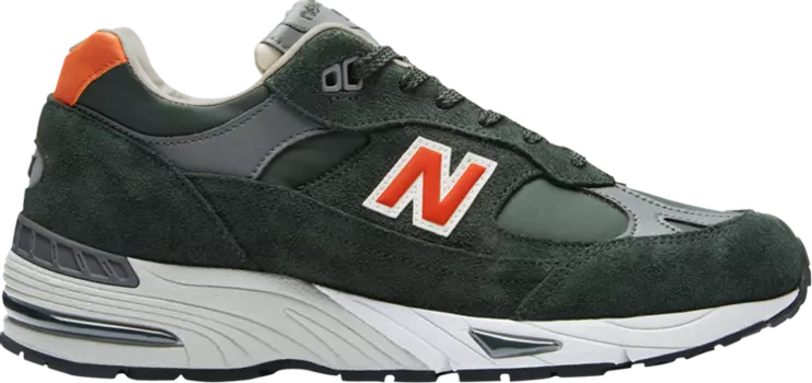 Кроссовки New Balance 991 Made In England 'Forest Green Orange', зеленый