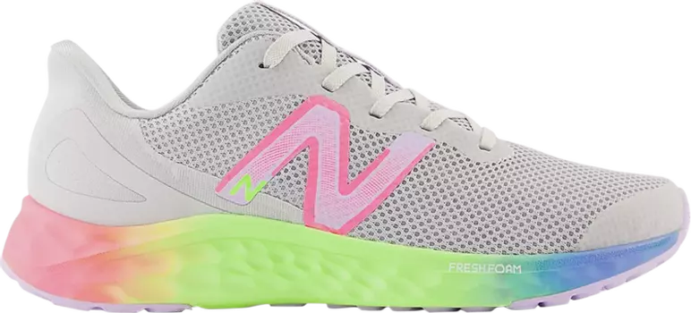 Кроссовки New Balance Fresh Foam Arishi v4 Big Kid Wide 'Light Aluminum Rainbow', серый