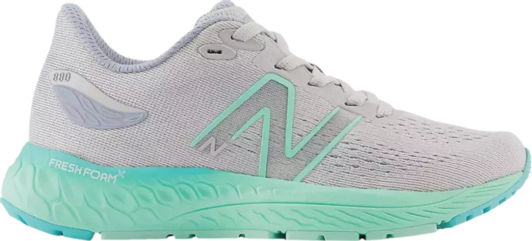 Кроссовки New Balance Fresh Foam X 880v12 Little Kid X-Wide 'Light Aluminum Bright Mint', серый