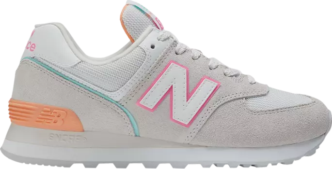 Кроссовки New Balance Wmns 574 'Nimbus Cloud Peach Glaze', серый