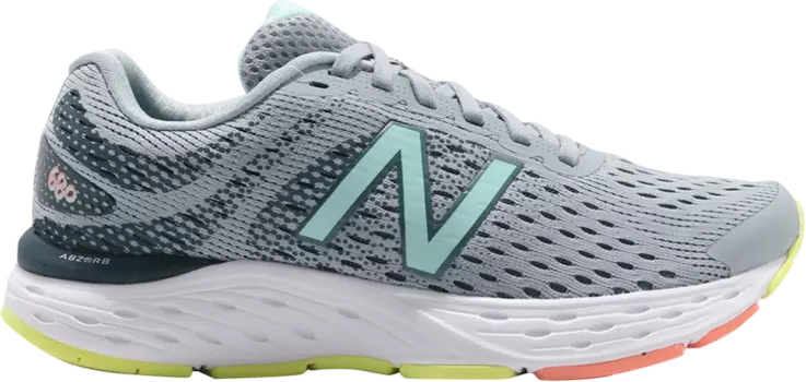 Кроссовки New Balance Wmns 680v6 Wide 'Grey Blue White', серый