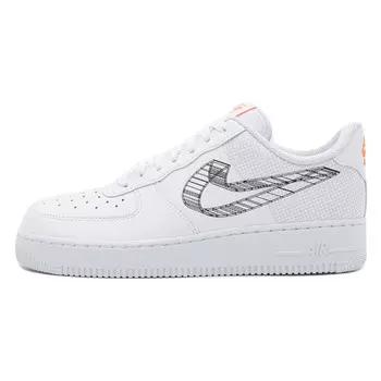 Кроссовки Nike Air Force 1 '07 Unisex, белый/черный/оранжевый
