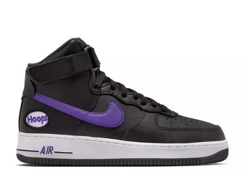 Кроссовки Nike AIR FORCE 1 HIGH '07 LV8 'HOOPS PACK - BLACK DARK IRIS', черный