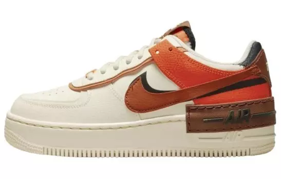 Кроссовки Nike Air Force 1 Low Shadow XLD Pale Ivory Oxen Brown Women's, коричневый