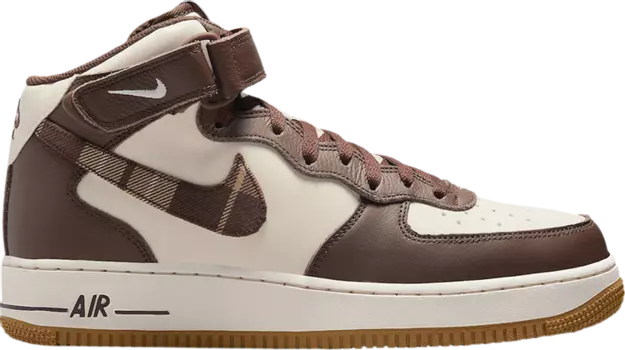 Кроссовки Nike Air Force 1 Mid 'Brown Plaid', коричневый