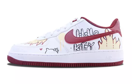Кроссовки Nike Air Force 1 Skateboarding Shoes Women's Low-top Yellow, красный