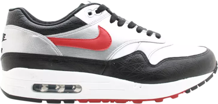 Кроссовки Nike Air Max 1 'Metallic Silver Black Red', черный