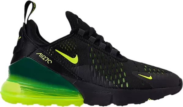 Кроссовки Nike Air Max 270 GS 'Black Volt', черный