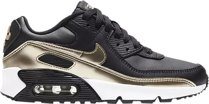 Кроссовки Nike Air Max 90 LTR GS 'Black Metallic Gold Star', черный