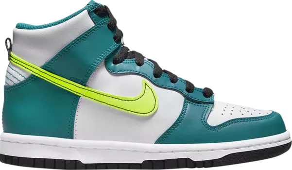 Кроссовки Nike Dunk High GS 'Bright Spruce Volt', бирюзовый
