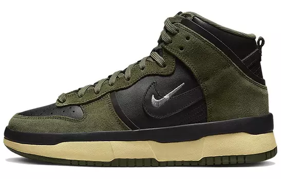 Кроссовки Nike Dunk High Up Medium Olive Black Velvet Brown Wolf Grey Women's