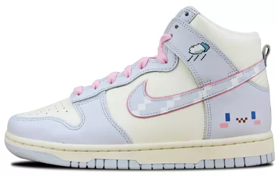 Кроссовки Nike Dunk Skateboard Shoes Women's High-Top Pink Purple