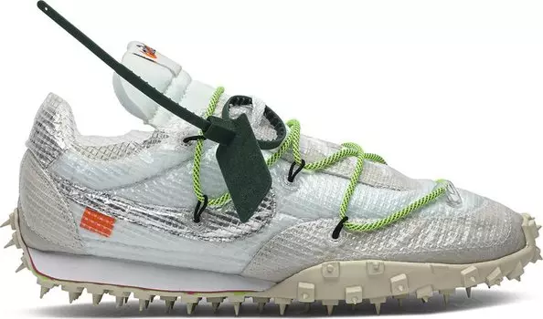Кроссовки Nike Off-White x Wmns Waffle Racer 'Electric Green', белый
